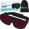 ForDig Ergonomische 3D Slaapmasker - 100% Verduisterend Oogmasker Incl. Opbergetui - Ademend Traagschuim Slaap Masker - Verstelbaar Oog Blinddoek - Nachtmasker Slapen - Rood