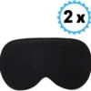 KELERINO. Zijden Slaapmasker - Verstelbaar - Mannen / Vrouwen - Nacht - Zwart - Duopack -Voyago Winkel 1200x1177 24
