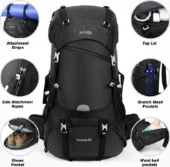 Merkloos Hiking Backpack 50L, Men Women Waterproof Trekking Backpack Travel Backpack Outdoor Hiking Backpack With Rain Cover, Backpacker Backpack For Hiking, Mountaineering, Camping, Travel Sports 16 Merkloos Hiking Backpack 50L, Men Women Waterproof Trekking Backpack Travel Backpack Outdoor Hiking Backpack With Rain Cover, Backpacker Backpack For Hiking, Mountaineering, Camping, Travel Sports -Voyago Winkel 1200x1178 20