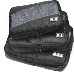 Merkloos Decopatent® Packing Cubes SET 3 Delig - Organizer Voor Koffer En Backpack - Bagagage Organizers Kleding Ondergoed Schoenen - Zwart -Voyago Winkel 1200x1178 24