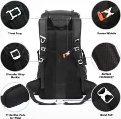 Merkloos Hiking Backpack 50L, Men Women Waterproof Trekking Backpack Travel Backpack Outdoor Hiking Backpack With Rain Cover, Backpacker Backpack For Hiking, Mountaineering, Camping, Travel Sports 15 Merkloos Hiking Backpack 50L, Men Women Waterproof Trekking Backpack Travel Backpack Outdoor Hiking Backpack With Rain Cover, Backpacker Backpack For Hiking, Mountaineering, Camping, Travel Sports -Voyago Winkel 1200x1179 6