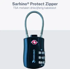 Protect Zipper TSA Driecijferig Kabelslot - Zwart