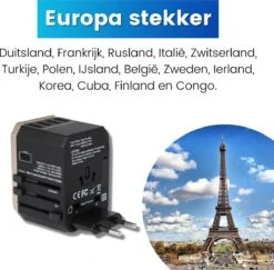 WonTravel Universele Wereldstekker Met USB-C En 4 USB Poorten - Internationale Reisstekker 170+ Landen - USB C Adapter - MET USB Kabel -Voyago Winkel 1200x1180 22