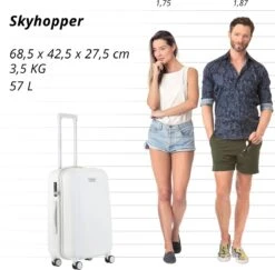 CarryOn Skyhopper Reiskoffer - 68.5cm TSA Trolley Met OKOBAN - Wit -Voyago Winkel 1200x1180 3