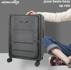 Asyam Units- Handbagage- Invouwbaar- Koffer- Koffer 38L- Spinner Wielen- TSA Slot- Lichtgewicht- Zwart -Voyago Winkel 1200x1180 9