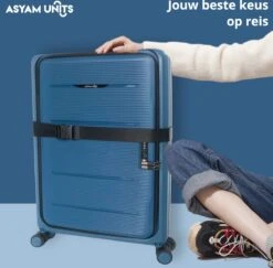 Asyam Units- Handbagage- Invouwbaar- Koffer- Koffer 38L- Spinner Wielen- TSA Slot- Lichtgewicht- Blauw -Voyago Winkel 1200x1181 1