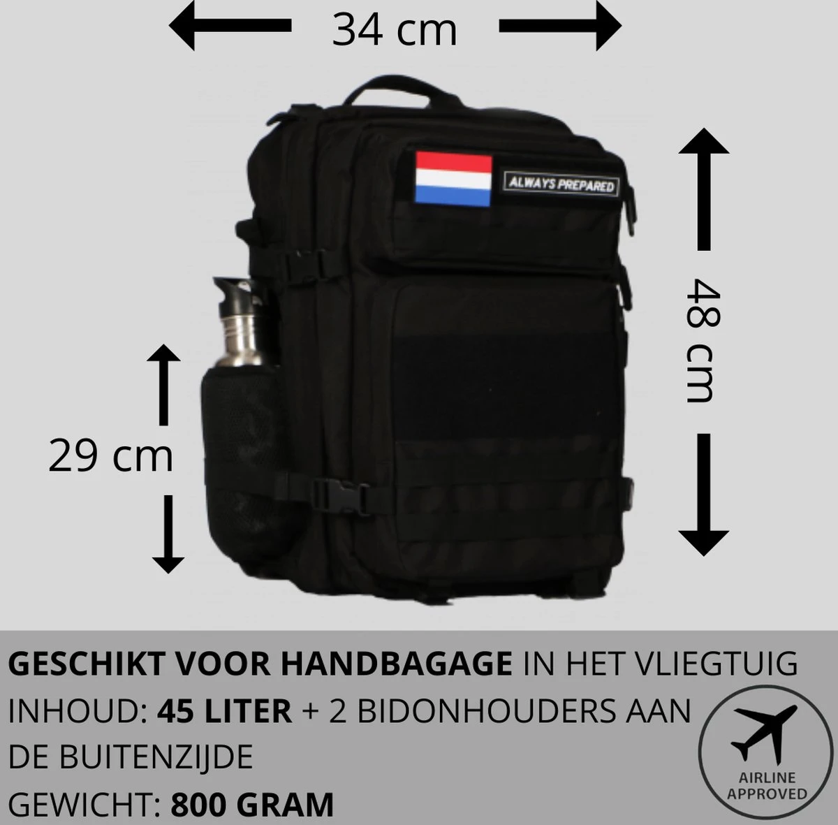 Always Prepared Tactical Backpack - Rugzak - 45 Liter - Desert Camo Warrior 7 Always Prepared Tactical Backpack - Rugzak - 45 Liter - Desert Camo Warrior - Afbeelding 5