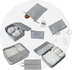 Packing Cubes Set 7 Stuks - Reis Organizer Koffer En Backpack - Grijs -Voyago Winkel 1200x1182 13