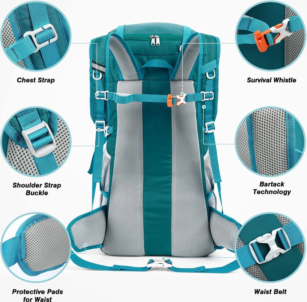 Merkloos Backpack – Trekking Hiking Camping - Outdoor Rugzak – Reizen Rugzak Rugtas – Waterdicht 5 Merkloos Backpack – Trekking Hiking Camping - Outdoor Rugzak – Reizen Rugzak Rugtas – Waterdicht - Afbeelding 3