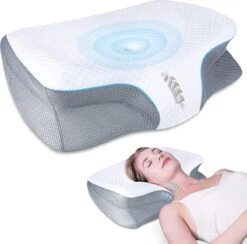 SAHEYER Neksteunkussen Orthopedisch Kussen Nekkussen Kussen Ergonomisch Kussen Nekkussen Pijn Nekkussen Bed Cervicale Wervelkolom Comfortabel Slapen Neksteunkussen