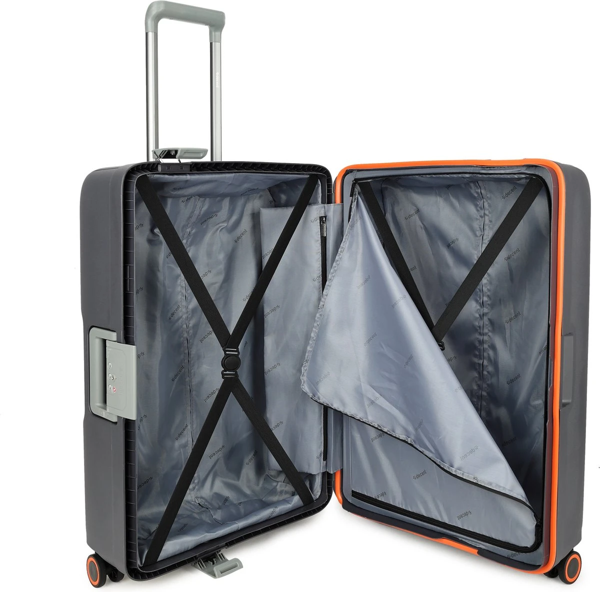 Decent Koffer / Trolley / Reiskoffer - 77 X 54.5 X 31.5 Cm - 116 Liter - Polypropyleen - Maat XL - On-Tour - Grijs 6 Decent Koffer / Trolley / Reiskoffer - 77 X 54.5 X 31.5 Cm - 116 Liter - Polypropyleen - Maat XL - On-Tour - Grijs - Afbeelding 4