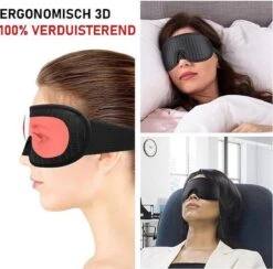 VITAMO™ Ergonomisch 3D Slaapmasker - 100% Verduisterend Oogmasker - Verstelbaar - Unisex - Traagschuim - Blinddoek - Cadeau Tip - Zwart -Voyago Winkel 1200x1184 15
