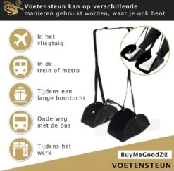 BuyMeGoodZ Voetensteun Voor Op Reis - Vliegtuig Voetensteun - Reis Voetenkussen - Draagbare Vliegtuigbedje - Voetkussen - Reisaccessoire - Inclusief Opberg Tasje - Ontspanning - Comfortabel - Voeten Hangmat Voor Reizen -Voyago Winkel 1200x1185 25