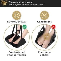 BuyMeGoodZ Voetensteun Voor Op Reis - Vliegtuig Voetensteun - Reis Voetenkussen - Draagbare Vliegtuigbedje - Voetkussen - Reisaccessoire - Inclusief Opberg Tasje - Ontspanning - Comfortabel - Voeten Hangmat Voor Reizen -Voyago Winkel 1200x1185 26