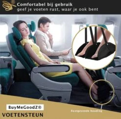 BuyMeGoodZ Voetensteun Voor Op Reis - Vliegtuig Voetensteun - Reis Voetenkussen - Draagbare Vliegtuigbedje - Voetkussen - Reisaccessoire - Inclusief Opberg Tasje - Ontspanning - Comfortabel - Voeten Hangmat Voor Reizen -Voyago Winkel 1200x1185 28