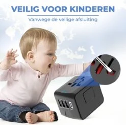 Universele Wereldstekker Met USB-C En 3 USB Poorten - Internationale Reisstekker Voor 170+ Landen - Reisstekker Amerika - Reisstekker Engeland - Reisstekker Australië - Wereldwijd - Inclusief Gratis Flossy Oplaadkabel - Zwart -Voyago Winkel 1200x1185 8