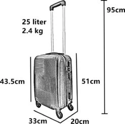 Handbagage Koffer 51cm 4 Wielen Trolley - Zilver -Voyago Winkel 1200x1186