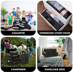 Basila® Packing Cubes - 6 Delig - Koffer Organizer - Zwart -Voyago Winkel 1200x1188 19