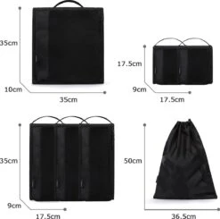 Bagsmart Packing Cubes Set - 7 Delige Koffer Organizer - Travel Cubes - Zwart -Voyago Winkel 1200x1189 22