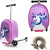 Kinderstep | Reiskoffer Met Wielen - FDBW - Koffer Kinderen | Paarse Eenhoorn | Step Met 3 Wielen - Bouncy Box 50 Kilo 40x20x25 Cm + Nekkussen Vliegtuig -Voyago Winkel 1200x1190 1