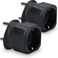 Kwmobile 2x Reisstekker Type M - Ideaal Voor Reizen In Zuid-Afrika, India En Nepal - Vakantiestekker In Zwart -Voyago Winkel 1200x1190 15