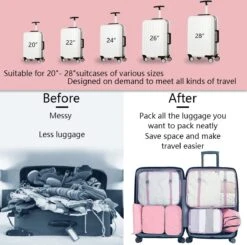 BOTC Packing Cubes Set 9-Delig – Kleding Organizer Voor Koffers, Tassen En Backpack - Roze -Voyago Winkel 1200x1190 23