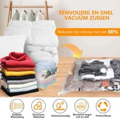 Meisterhome Vacuümzakken 5 Stuks - 60 X 80 Cm – Opbergzakken Voor Kleding, Dekbedden En Kussens – Vacuüm Zakken -Voyago Winkel 1200x1190 28