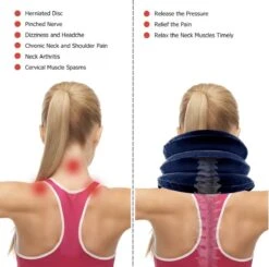 Anti Nekpijn Opblaasbaar Kussen | Nekkussen | Reiskussen | Verlicht Nek En Schouderpijn | Blauw - Neksteun | Nek Stretcher | Zacht Fleece | Cervicaal Nektractie Kussen | Nek Brace | Luxe | Ergonomisch | Opblaasbaar | Fluweel -Voyago Winkel 1200x1190 29