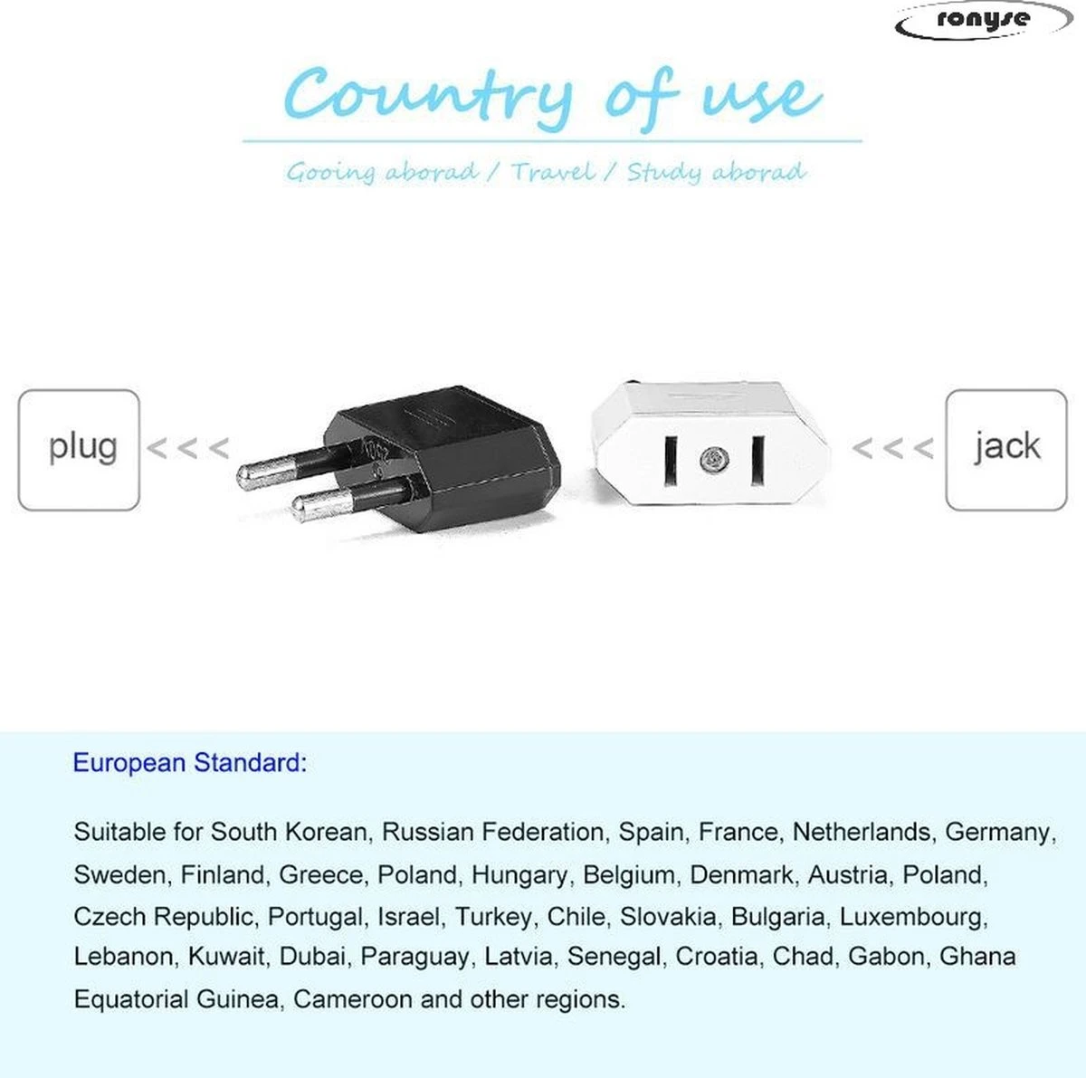Reisstekker Van VS/USA Naar EU Reisstekker - 2 Stuks - Reis Adapter - Zwart -Travel Adapter - America Stekker - Verloop Adapter- Wereldstekker 7 Reisstekker Van VS/USA Naar EU Reisstekker - 2 Stuks - Reis Adapter - Zwart -Travel Adapter - America Stekker - Verloop Adapter- Wereldstekker - Afbeelding 5