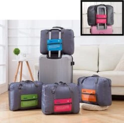 Decopatent® Reistas Flightbag - Handbagage Koffer Reis Tas - Travelbag - Organizer Opvouwbaar - Tas Voor Aan Je Koffer - Rose