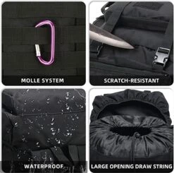 IBright XXL Tactical Backpack 100 Liter - Tactische Rugzak -Militaire Rugzak - Waterdicht - Zwart -Voyago Winkel 1200x1192 11