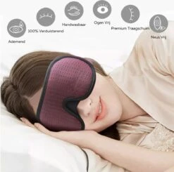 Merkloos Luxe Slaapmasker - 100% Verduisterend - Ademend Traagschuim - Zwart -Voyago Winkel 1200x1192 12