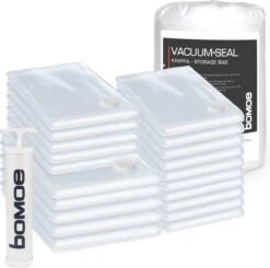 Bomoe Vacuumzakken Kleding Knippa – Set á 20 Stuks Herbruikbaar Vacuum Opbergzakken – Compressiezakken Met Pomp - Vacuum Bags – Maten 10XS, 5S, 5XL