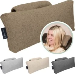 Blezliving® Nekkussen Staopstoel - Sta Op Stoel - Neksteunkussen Waterafstotend - Kussen Relaxstoel - PTMD Binnenkussen - Bureaustoel Kussen - Hoofdkussen Contragewicht - Nekrol - Fauteuil - Auto - Semmi Beige