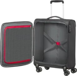 American Tourister Reiskoffer - Crosstrack Spinner 55/20 Tsa (Handbagage) Grey/Red -Voyago Winkel 1200x1192
