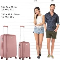 CarryOn Skyhopper Kofferset – TSA Handbagage + Reiskoffer 78cm – Dubbele Wielen - Old Pink -Voyago Winkel 1200x1193 10