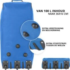 TravelZ Opvouwbare Wieltas | Reistas Op Wielen | 100 Liter | Verbeterd 2022 Model | Blauw -Voyago Winkel 1200x1193 12