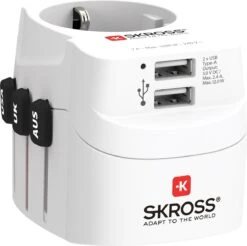 SKROSS - Reisadapter - Europa Naar Wereld - Met Randaarde Stekker (zonder Zwitserland & Italië) + 2xUSB 2400 MA -Voyago Winkel 1200x1193 15