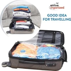 Wonder Worker PRESS - Herbruikbare Vacuum Opbergzakken Set - Vacuumzakken Kledingzakken Vacumeer Bags Zak Reis Koffer/Bagage Opberger Kledingzak - 80% Ruimtebesparend - Onder Bed Kleding/Dekbed/Kussen Opbergen - 12 Stuks Small/Medium/Large - Met Pomp -Voyago Winkel 1200x1193 20