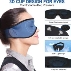 Monroc Bluetooth 3D Oogmasker - Slaapmasker - Bluetooth Meditatie Masker Met Ingebouwde Speakers Met Muziek Functie -Voyago Winkel 1200x1193 21