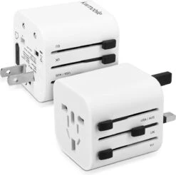 Kwmobile Wereldstekker Universeel - Reisstekker Geschikt Voor De Hele Wereld - Europa, Verenigde Staten, Afrika, Australië En Azië - Wit -Voyago Winkel 1200x1194 17