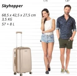 CarryOn Skyhopper Reiskoffer – 68.5cm TSA Trolley Met Expander En OKOBAN - Champagne -Voyago Winkel 1200x1194 6