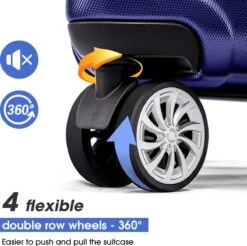 Merax 3-delig Kofferset Met TSA Slot - Trolleyset ABS 40L, 70L & 110 Liter - Blauw -Voyago Winkel 1200x1195 13