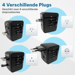 Universele Wereldstekker - 4 USB Poorten - Reisstekker - Internationale Reisstekker Voor 150+ Landen - Amerika (USA) - Engeland (UK) - Australië - Azië - Zuid Amerika - Afrika - Wereldstekkers - Zwart 11 Universele Wereldstekker - 4 USB Poorten - Reisstekker - Internationale Reisstekker Voor 150+ Landen - Amerika (USA) - Engeland (UK) - Australië - Azië - Zuid Amerika - Afrika - Wereldstekkers - Zwart -Voyago Winkel 1200x1195 20