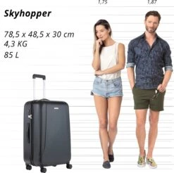 CarryOn Skyhopper Reiskoffer - 78cm TSA Trolley Met OKOBAN - Dubbele Wielen - Zwart -Voyago Winkel 1200x1195 7