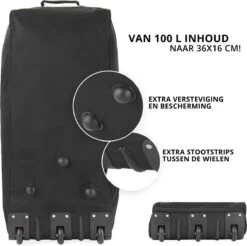 TravelZ Opvouwbare Wieltas | Reistas Op Wielen | 100 Liter | Verbeterd 2022 Model | Zwart 12 TravelZ Opvouwbare Wieltas | Reistas Op Wielen | 100 Liter | Verbeterd 2022 Model | Zwart -Voyago Winkel 1200x1196 11