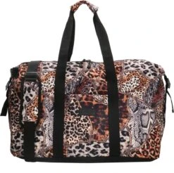 Enrico Benetti Safari Weekend Tas Ruime Sporttas Reistas Dierenprint Bruin