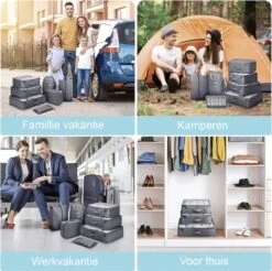 VoordeelShop Packing Cubes Set 8-delig - Kleding Organizer Set Voor Koffer En Backpack - Bagage Organizers - Grijs -Voyago Winkel 1200x1196 17