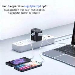 STARMAN Universele Wereldstekker Met USB-C En 3 USB Poorten - 2000 Watt Internationale Reisstekker Voor 150+ Landen - Zwart -Voyago Winkel 1200x1198 36