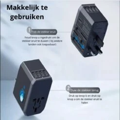 STARMAN Universele Wereldstekker Met USB-C En 3 USB Poorten - 2000 Watt Internationale Reisstekker Voor 150+ Landen - Zwart -Voyago Winkel 1200x1198 37